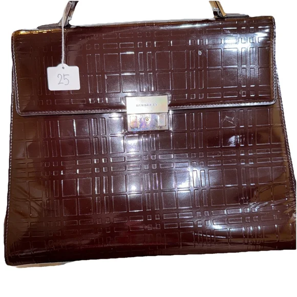 Burberry Nova Check Patent Leather Top Handle Bag - Picture 14 of 16